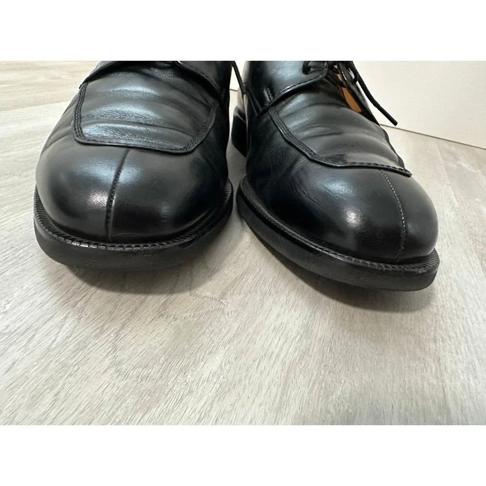 Burberry London Derby Shoes Men 24.5 Black Good Split Toe BU1430 Leather Italy 7